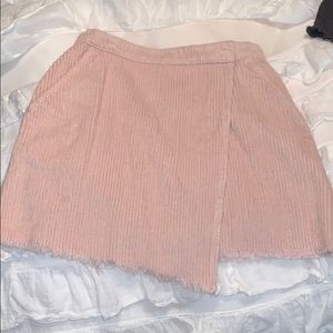 Pink corduroy mini skirt